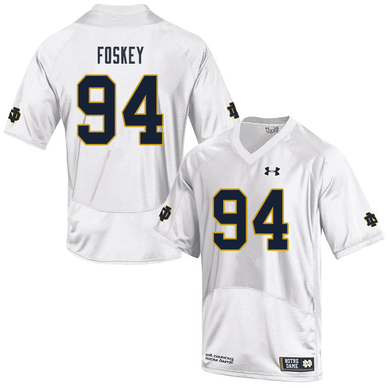 Men's NCAA Notre Dame Fighting Irish #94 Isaiah Foskey Stitched College Under Armour Authentic White Football Jersey LE10B41WY